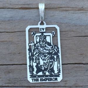 Emperor Tarot Card Pendant .925 Sterling Silver